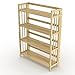 Stony Edge 4-Tier Folding Bookshelf | Natural Wood Finish | 45x32x11.5 Inches | Book Shelf for Books and Trinkets | No Assembly Required | Foldable & Small Bookshelf for Home and Office