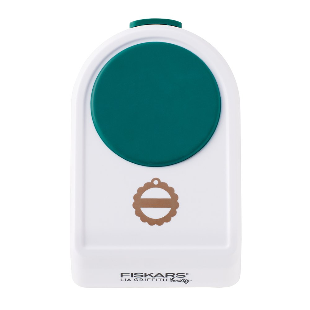 Fiskars 120050-1001 Lia Griffith Intricate Shape Punch, Tag Maker, Teal Green/White