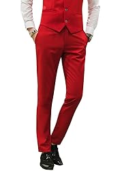 MOGU Mens Slim Fit 3 Piece Suit Blazer Jacket Pants