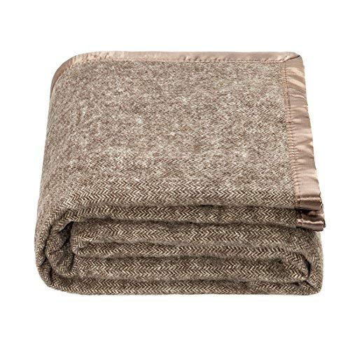 spencer & whitney Bed Throws Blankets Wool Blanket Brown Herringbone