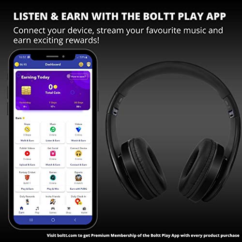 Fire-Boltt Blast 1000 Hi-Fi Stereo Over-Ear Bluetooth Headphones with Foldable Earmuffs, 20-Hours Playtime & Built-in Mi
