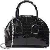 Ophlid Mini Silver Crossbody Purse for Women Gold Purse Cute Small Top Handle Purses Pink Metallic Bag Shiny Chain Handbag