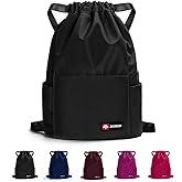 ZOORON Waterproof Drawstring Gym Backpack Bag for Men & Women, Sport Gym Sack Mini Travel Daypack