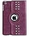 iPad Mini Case, iPad Mini 2 Case, iPad Mini 3 Case, BENTOBEN [Retro Studded] 360 Rotating Kickstand Smart Cover Auto Sleep and Wake Up Premium Faux Leather Protective Case for iPad Mini 1/2/3,Wine Red