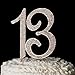 Ella Celebration 13 Cake Topper for 13th Birthday Party, Rose Gold Decoration, Rhinestone Metal Number (Rose Gold)