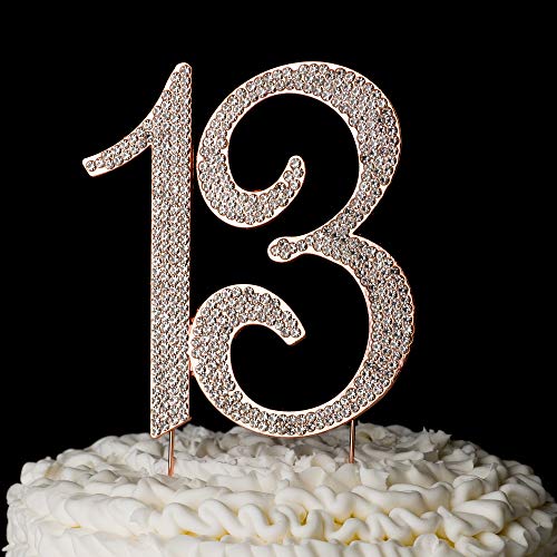 Ella Celebration 13 Cake Topper For 13th Birthday Party Rose