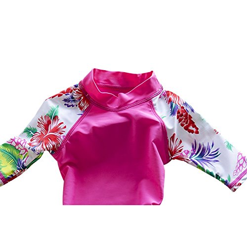 Baby Toddler Girls' Two Piece Swimsuits Set Kid Swimwear Bathing Suit Rash Guard Sets UPF 50+ (Pink, 1-2T(Height:33.5"-37.5"/85-95cm)/S)