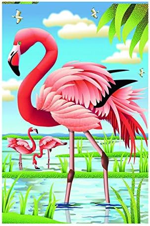 Flamingo Garden Flag Beautiful Lakeside Scenery Outdoors Flags Of Double Sided Waterproof And Fade Resistant Printed banners 12.5 X 18 Inch 100% Polyester