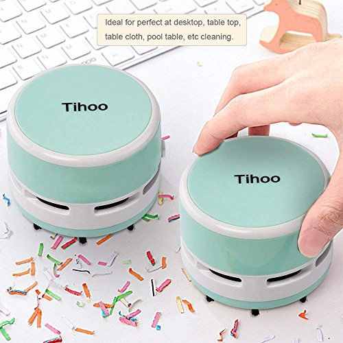 PRINTEMPS Portable Mini Desktop Vacuum Cleaner Handheld Cleaning Assistance for Office, Home, Keyboard (Green) - Thumbnail 2