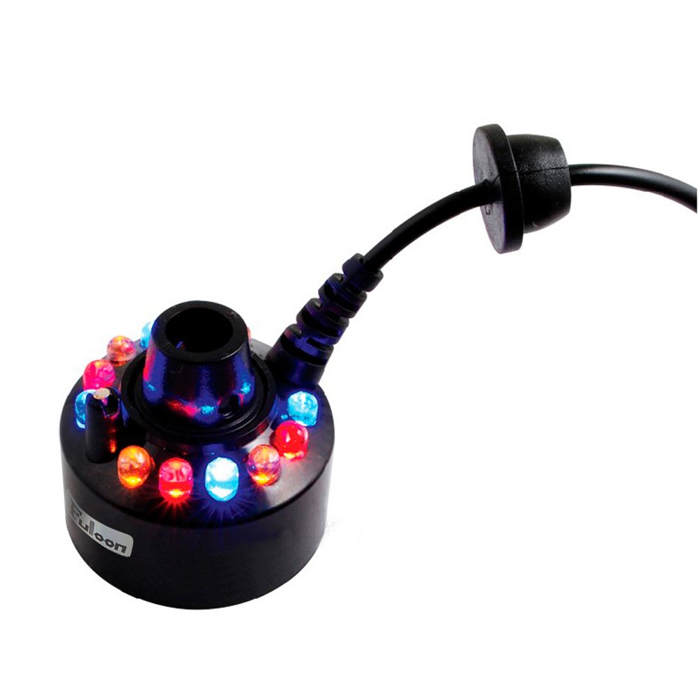 Fuloon 12 LED Multicolore Feux De Brouillard / Brumisateur / Diffuseur avec AC Adapteur pour Fontaine Aquarium