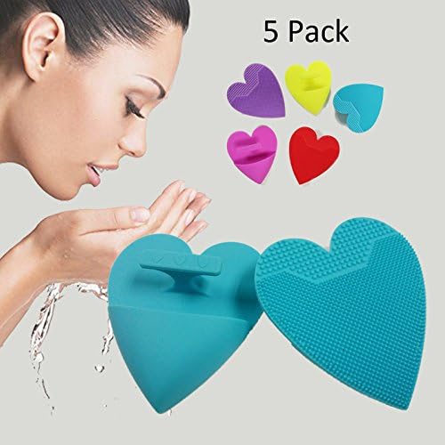 Silicone Facial Cleansing Pads,Face Cleanser and Massager Brush Handheld Mat Scrubber For Sensitive, Delicate, Dry Skin and And Baby Shower (5 pcs set)