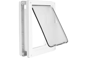 LESSMON Large Doggie Door with Magnetic Locking Panel for Home Security - Durable & Weatherproof 17x14 for Medium to Large Dogs, Cats, Pets. Easy to Install