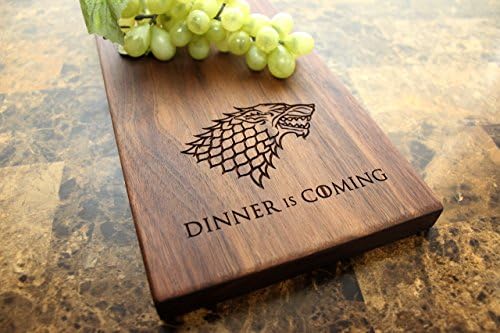 House Stark Personalized Walnut Cheese Board - Game of Thrones, Winter is Coming, Dinner is Coming, Birthday Gift For Her, Funny Present, Wedding Gift. #938
