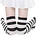 ZANZEA Womens Over Knee Thigh High Socks Long Striped Stocking
