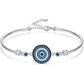 Talonior Evil Eye Bracelet for Women 925 Sterling Silver Blue Greek Evil Eye Bracelet Jewelry Gifts