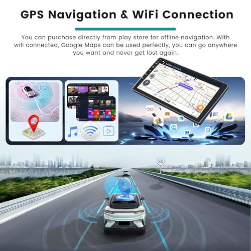 Roinvou 2+64G Android Car Radio for Renault Logan 1 Sandero 2009-2015 Largus Dacia Duster with CarPlay Wireless Android Auto, 9 Inch Screen Radio Wi-FI GPS Bluetooth EQ FM/RDS SWC Backup Camera