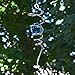 Metal Wind Spinner - MoonBlue - Mesmerizing 3D Hanging Spinner with Helix Spiral Tail and Glass Ball - All Swivels and Hooks are Included - Kinetic Whirligig Garden Sculpture for Patio Deck or Yard
