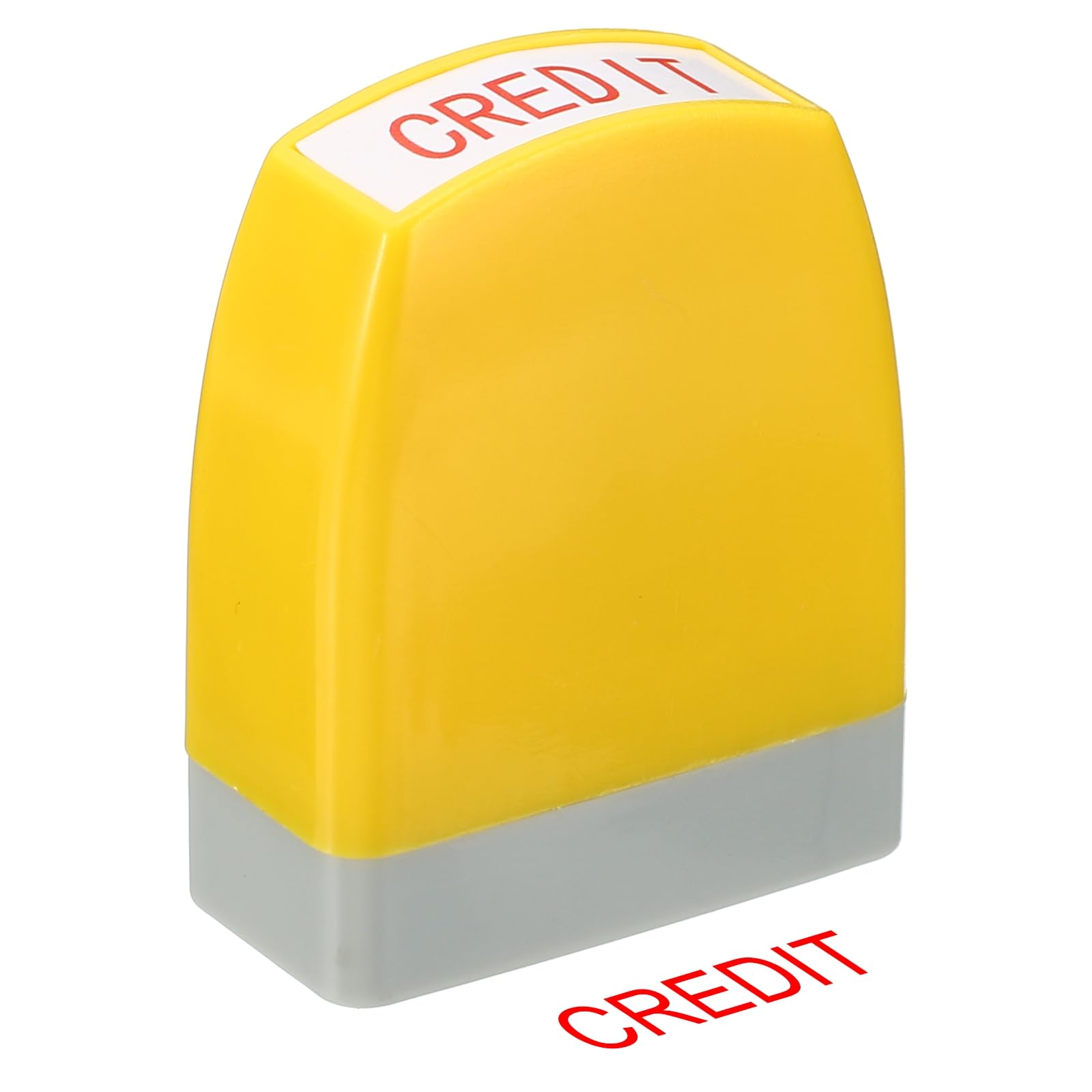 PATIKIL Credit Notice Stamp Self Inking, Red Ink Office Stamps Pre Inked Message Stamp Refillable Business Stamp, Yellow