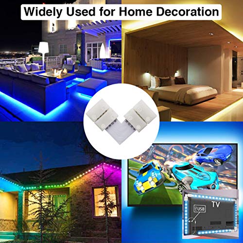 Led Strip Light Connectors, L Shape 4 Pins Light Strips Solderless Connectors for 5050 3528 SMD RGB with 3Pcs 4-pin Male Connector 10-Pack 10mm Line Shape Connectorss 12V 72W Clip - Thumbnail 4