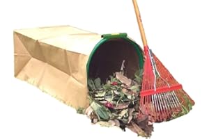 HGTV Winner Leaf Gulp 200 Lawn Bag Holder Turns Paper Leaf Bags Into a Dustpan. Stays Put With Spikes. Just Sweep to Fill. Made in USA