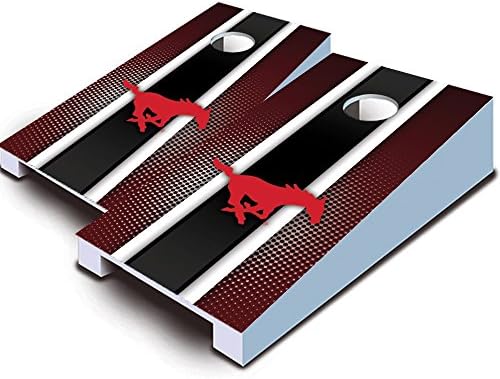 SOUTHERN METHODIST UNIVERSITY MUSTANGS SMU "Striped" TABLETOP Desktop Cornhole Boards Game Set Bean Bag Tailgate Toss Mini Miniature