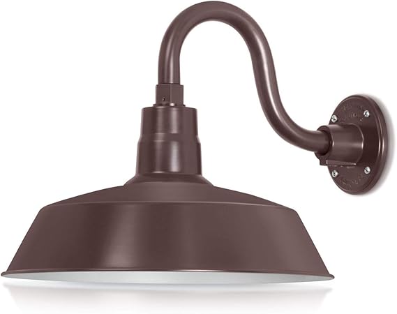 14in Architectural Bronze Outdoor Gooseneck Barn Light Fixture