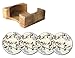 CounterArt Dogwood Branch Design Absorbent Coasters in Wooden Holder, Set of 4