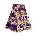 LaceQin 5 Yards 3D Swiss Yarn Lace Wedding African Lace Fabric French Royal Lace Fabric (Purple)