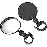 2Pcs Adjustable Bicycle Rear View Mirror, Universal Handlebar Mount, Wide Angle Convex Safety Mirror for Bikes Road Mountain Bike
