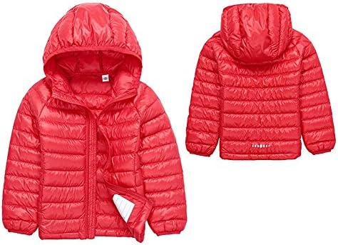 Wxian Unisex Children Lightweight Down Coat Warm Puffer Jacket With Hood