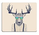 Pingpi Antlers Mouse Pad Custom,Illustration of