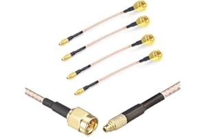 CORONIR MMCX to SMA Male Low Loss FPV Antenna Extension Cable Adapter for FPV Racing Drone Quadcopter DIY Accs(95mm/3.7")-Pack of 4
