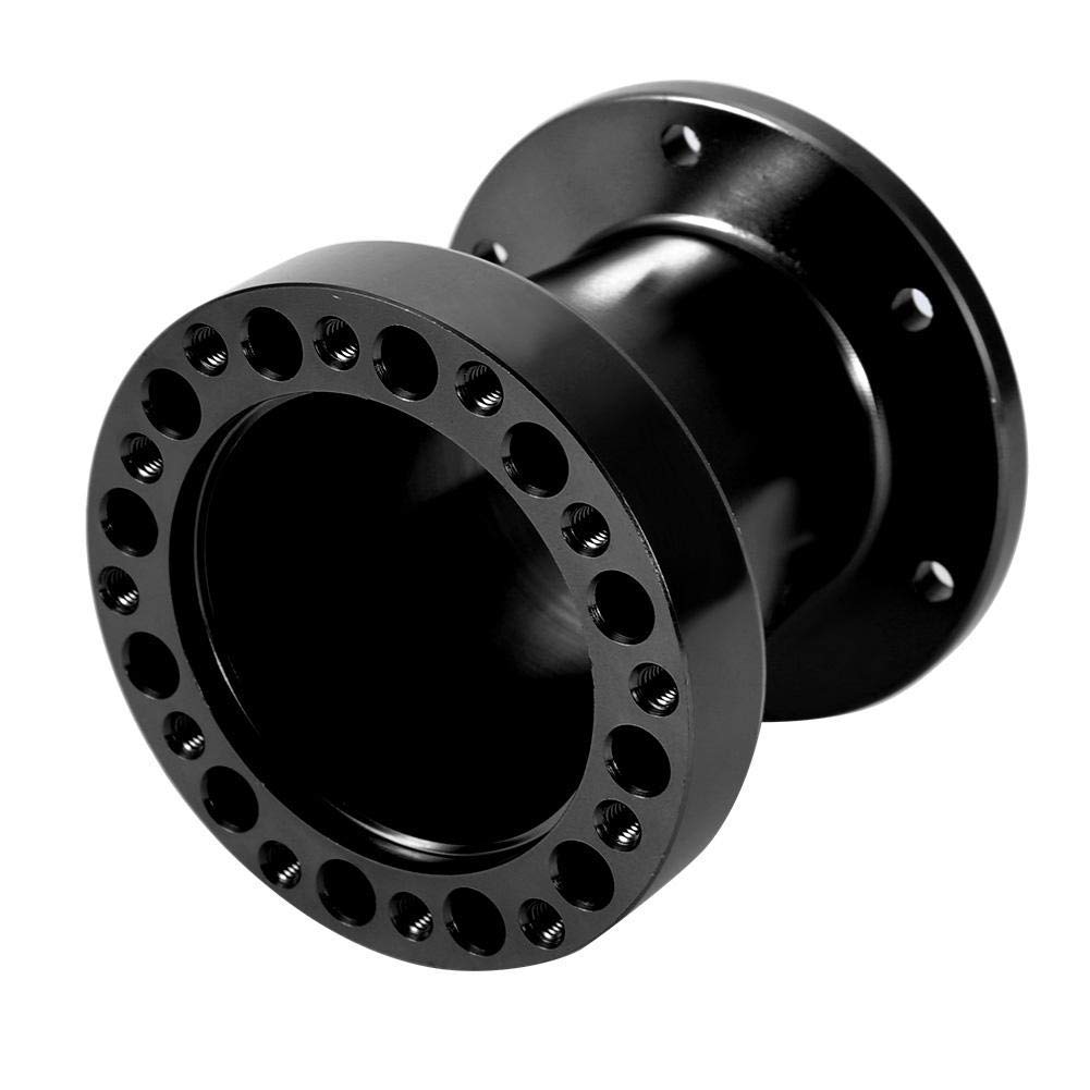 Nikou Car Wheel Spacers- 3 inch Universal Black Aluminum Spacer Steering Wheel Hub Adapter Kit