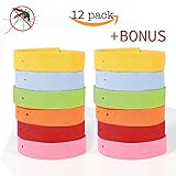 Mosquito Repellent Bracelets - Long Lasting Natural Non-Toxic Deed Free - Safe for Kids (12 Pack + Bonus)