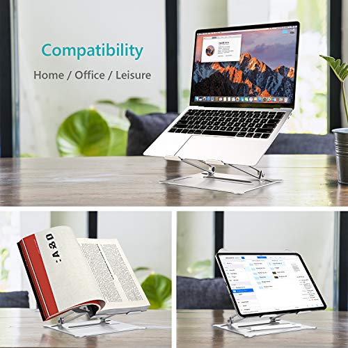 SAVFY Laptop Stand, Ergonomic Multi-Angle Height Adjustable Laptop Stand Holder, Aluminum Light Weight Adjustable Laptop Stand for 10\'\'-17\'\' MacBook, iPad, Notebook, Tablet