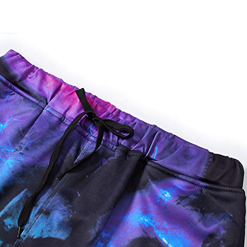 Belovecol Teens Boys Girls Running Sweatpants Skull 3D Print Graphic Colorful Smoke Jogging Pants Long Trousers Casual Black S