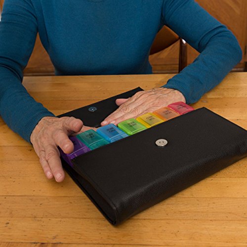 Jumbo Size 7 Day Weekly XL Pill Organizer Travel Box Vitamin Daily Reminder Extra Large [10.4″ X