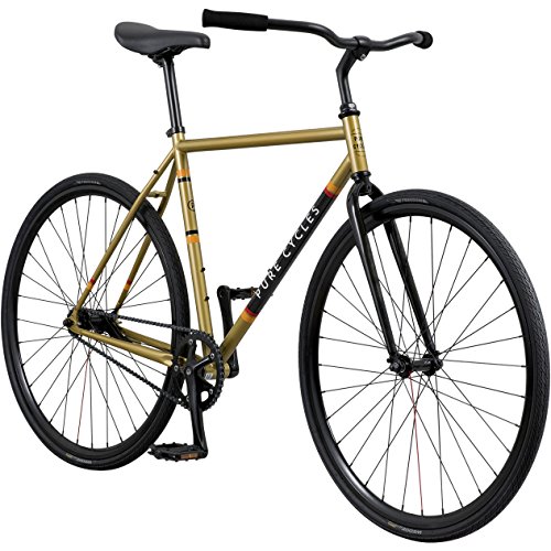 Pure Cycles 1-Speed Urban Coaster Bicycle, 58cm/Large, Sulcata Gold