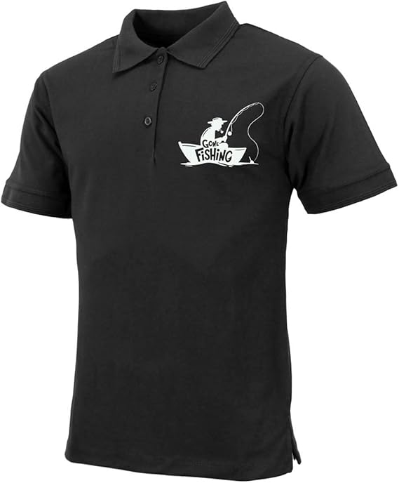 Urban Road Mens Premium Comfort Fit Short Sleeve Gone Fishing Polo