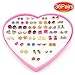 Elesa Miracle 40 Pairs Girl Earrings Stud Earrings Set for Little Girls, Children's Assorted Colorful Cute Earrings for Kids