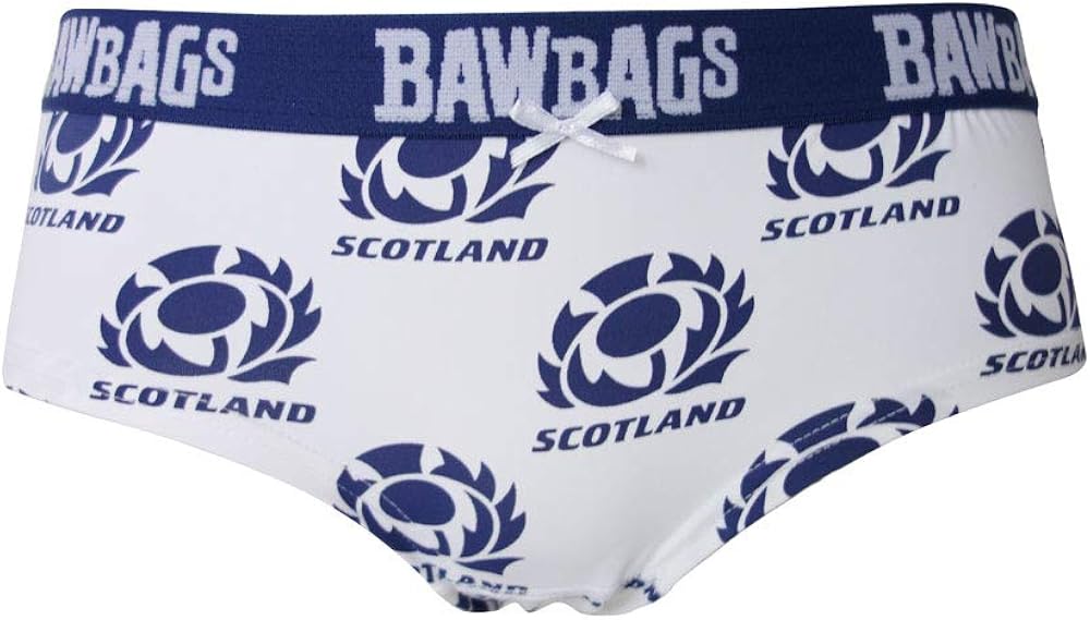 Bawbags Women's Cool De Sacs Scotland Rugby White Underwear Amazon.co