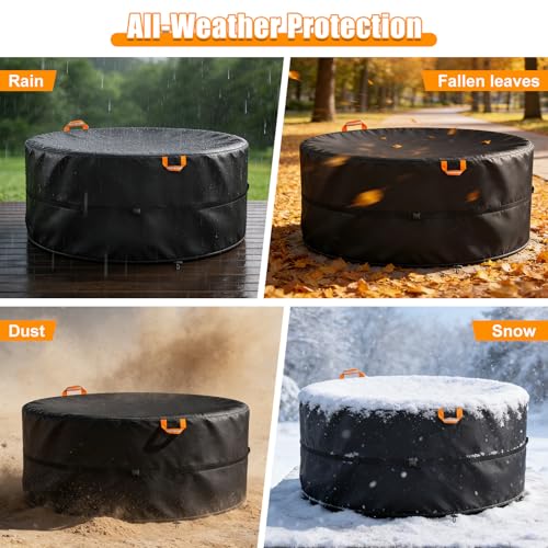 Round Protective Cover for Hot Tub, 4-6 People, Oxford 420D, Inflatable Spa Cover for Rounds, UV Resistant and Waterproof for Outdoor Spa (220 x 72 cm (6 People))