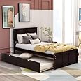 Mera Twin Size Platform Bed with Trundle (Espresso 2)