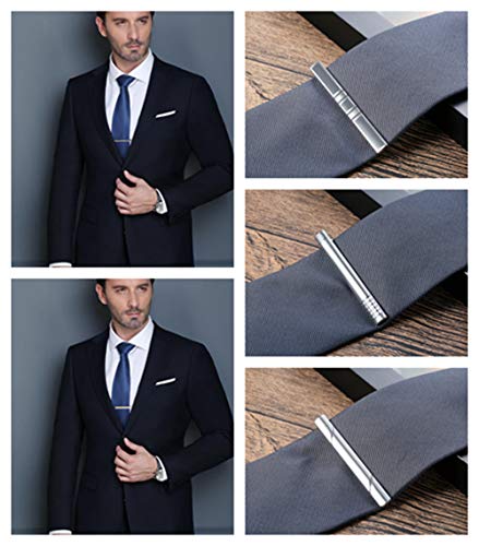 image for YADOCA 12 Pcs Mens Tie Clips Set Regular Classic Tie Bar Clip Wedding 