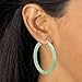 PalmBeach 10K Yellow Gold Round Genuine Green Jade Hoop Earrings (45mm)