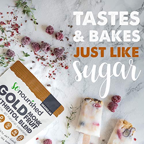 GOLD - Brown Sugar Alternative (2.5 lb / 40 oz) Substitute 1:1 Sugar Replacement - Monk Fruit Erythritol Sweetener for Low Carb Dieters and Diabetics - No Calorie Sweetener, Non-GMO - Thumbnail 3