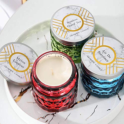 Reabeam Essential Oils Scent Smokeless Incense Scented Candles in Glass, Highly Scented & Long Lasting Aromatherapy Frosted Glass Jar Candles for Home (Golden,1)