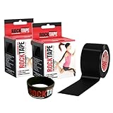 RockTape Kinesiology Tape, 2-Rolls Combo Pack (Black)