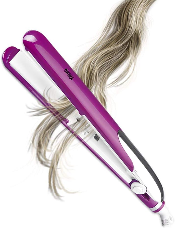 DSP Professional Hair Straighteners Ceramic Plates Hair Straighteners and Curlers in one, Professional Hair Styler (Purple)