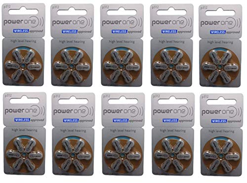 Power One Zinc p312 hearing aid battery,60 pcs pack